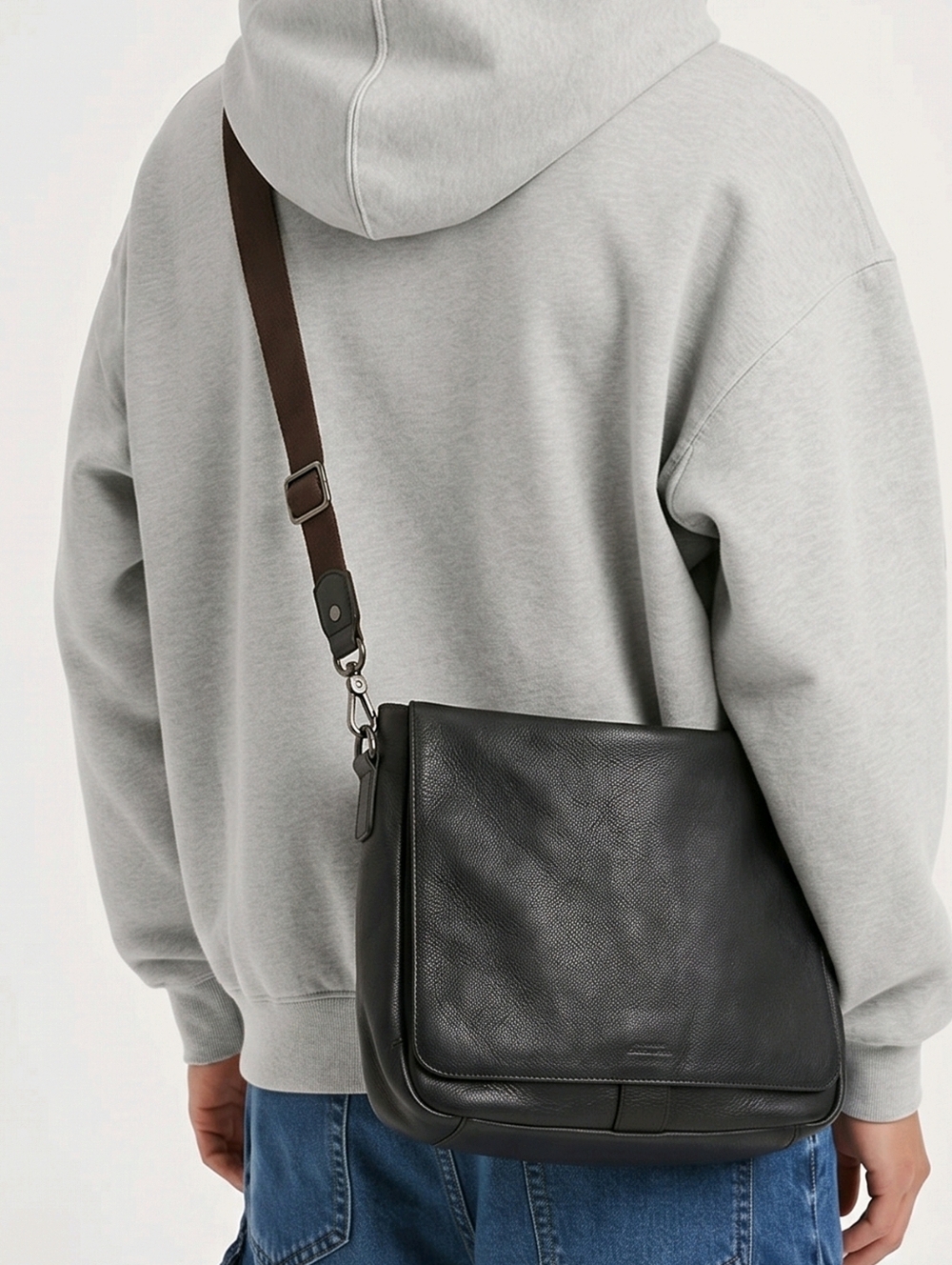 Rocha John Rocha Brown Leather Crossbody Messenger Bag